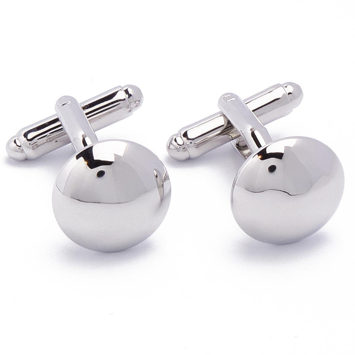 Cufflinks - Round Ball Silver
