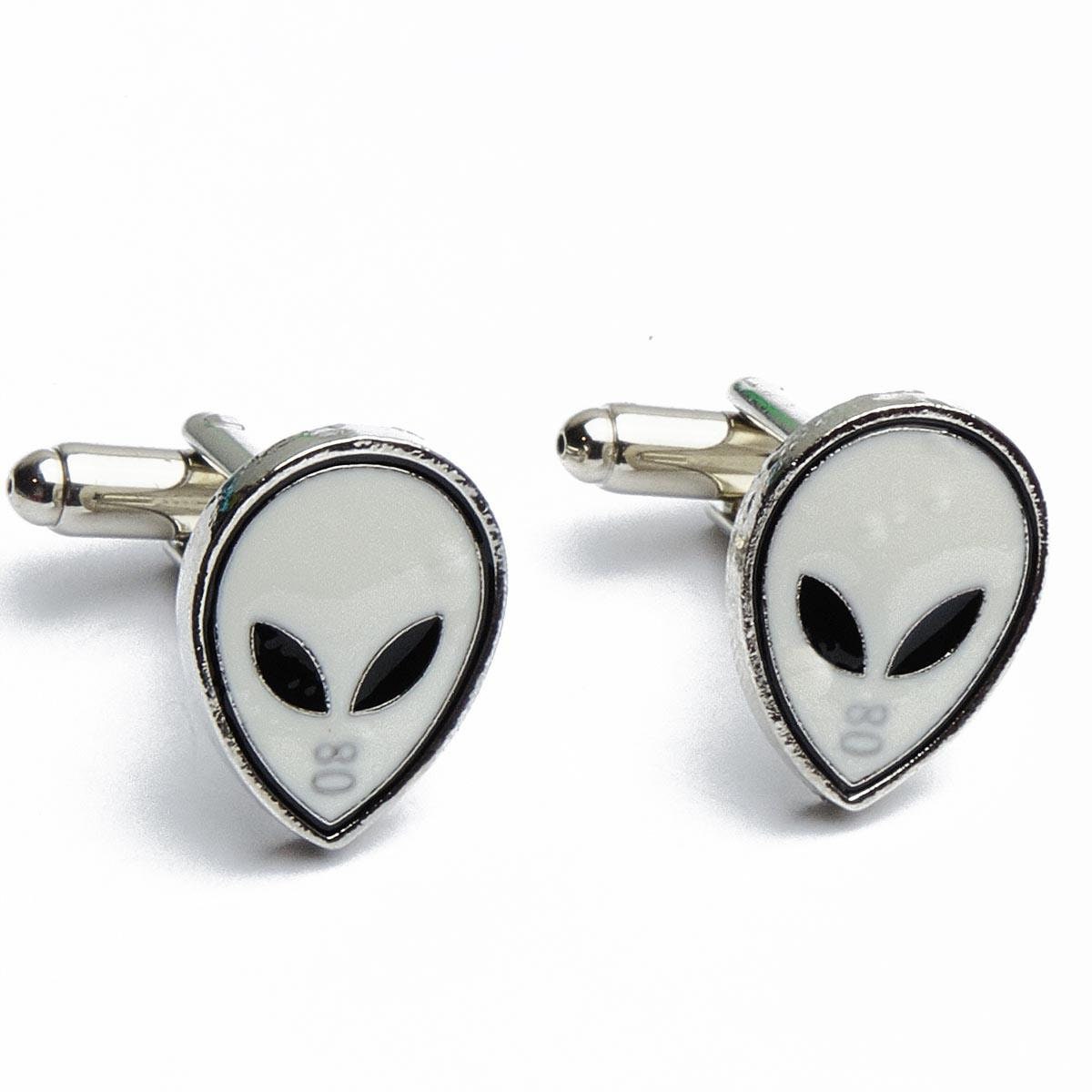 Cufflinks - Alien White with Black Eyes