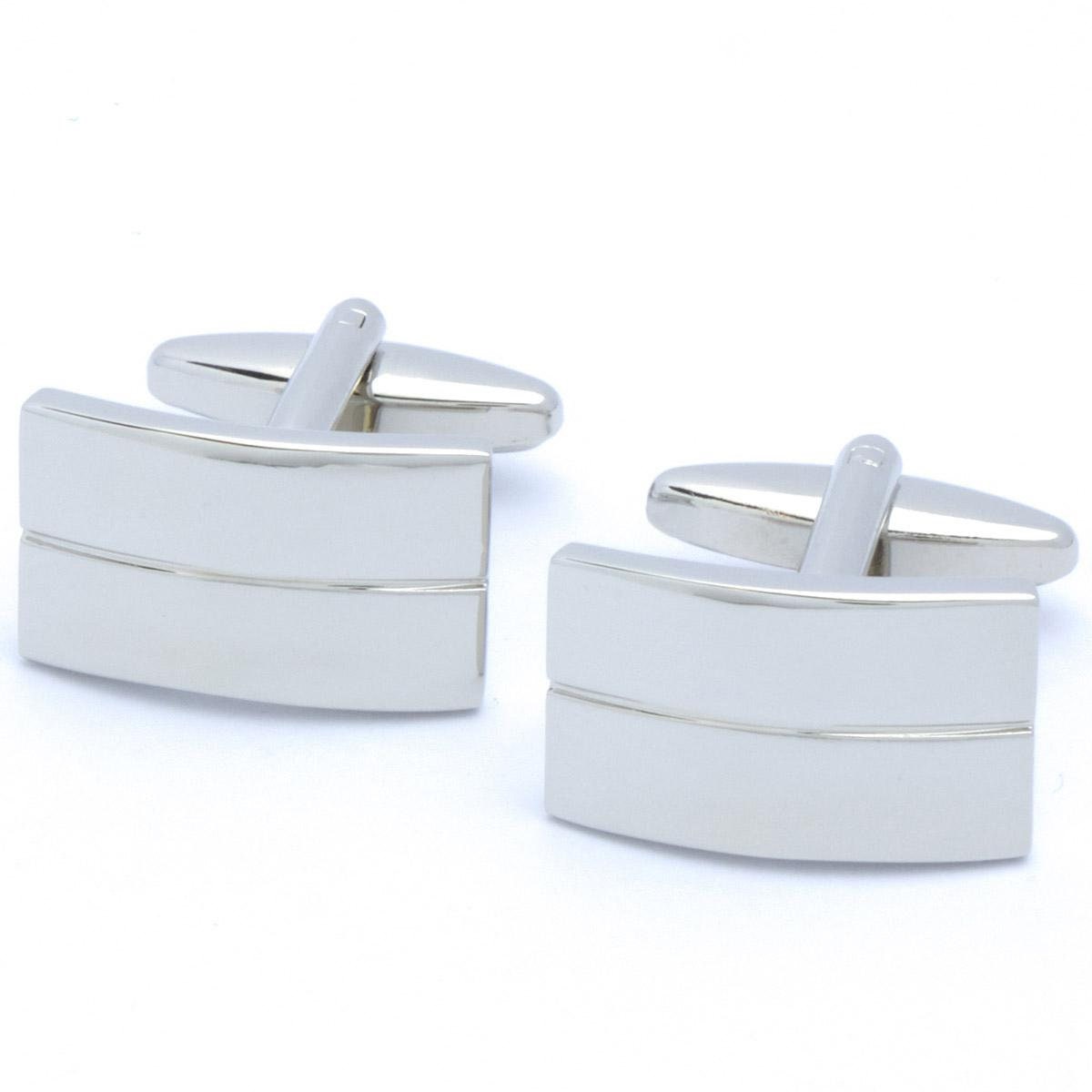 Cufflinks - Rectangular with Horizontal Groove