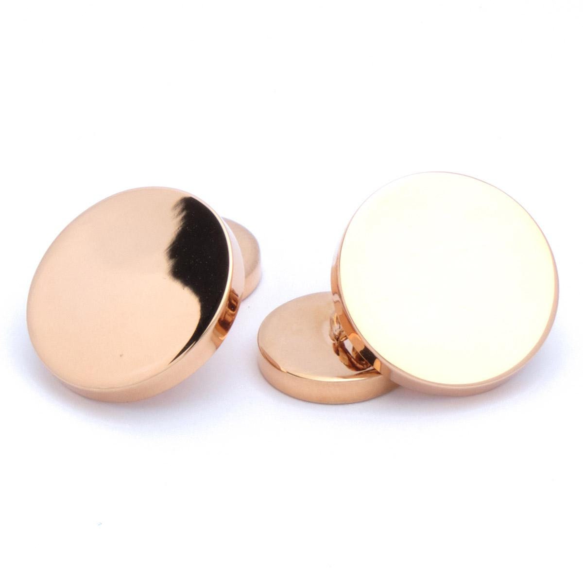 Cufflinks - Round Rose Gold with Necklace
