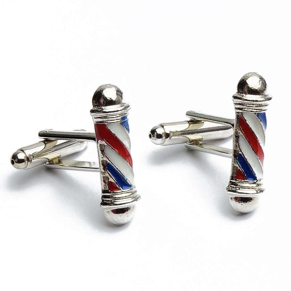 Cufflinks - Hairdresser Shop Shop Window Silver