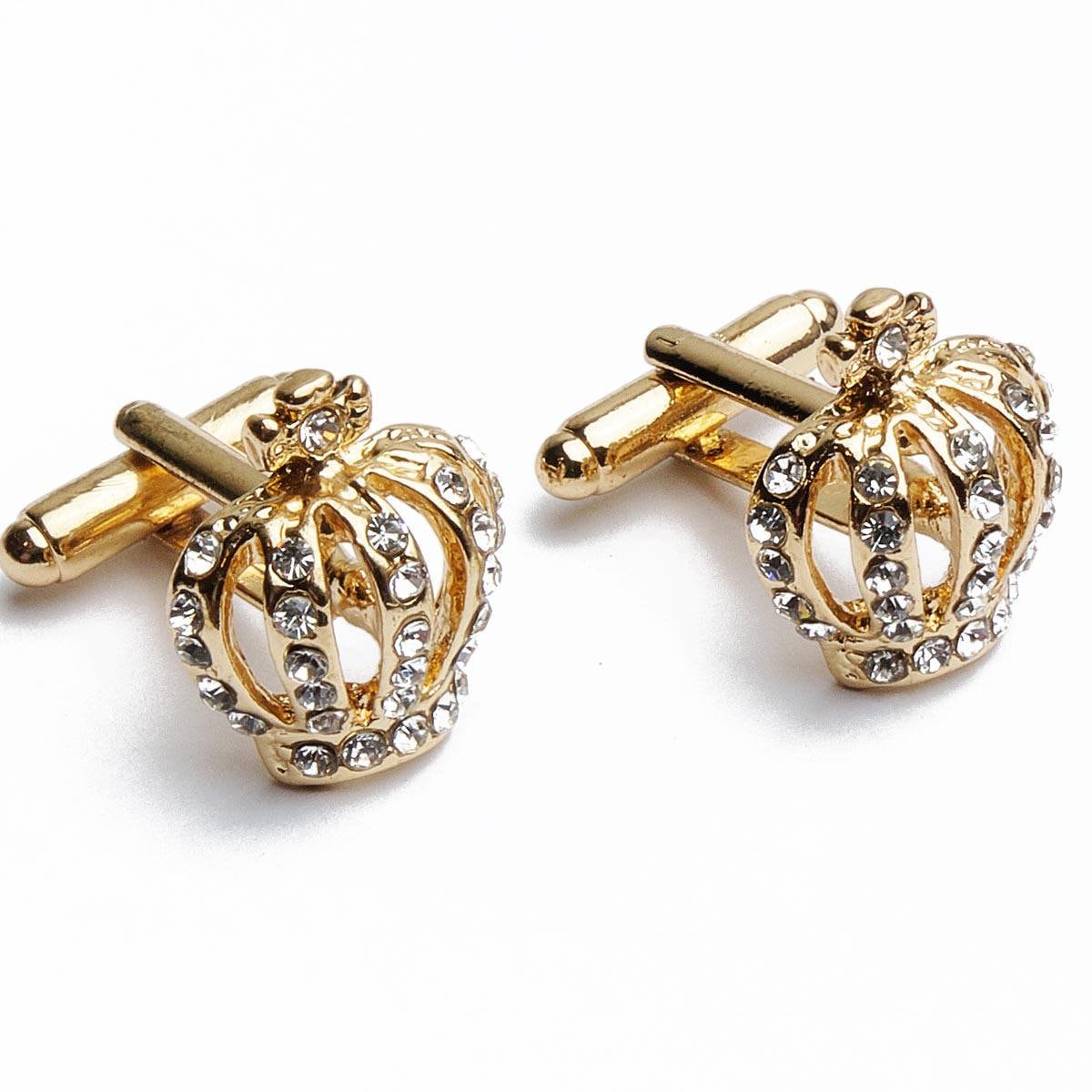 Cufflinks - Crown Queen Rose Gold Diamonds