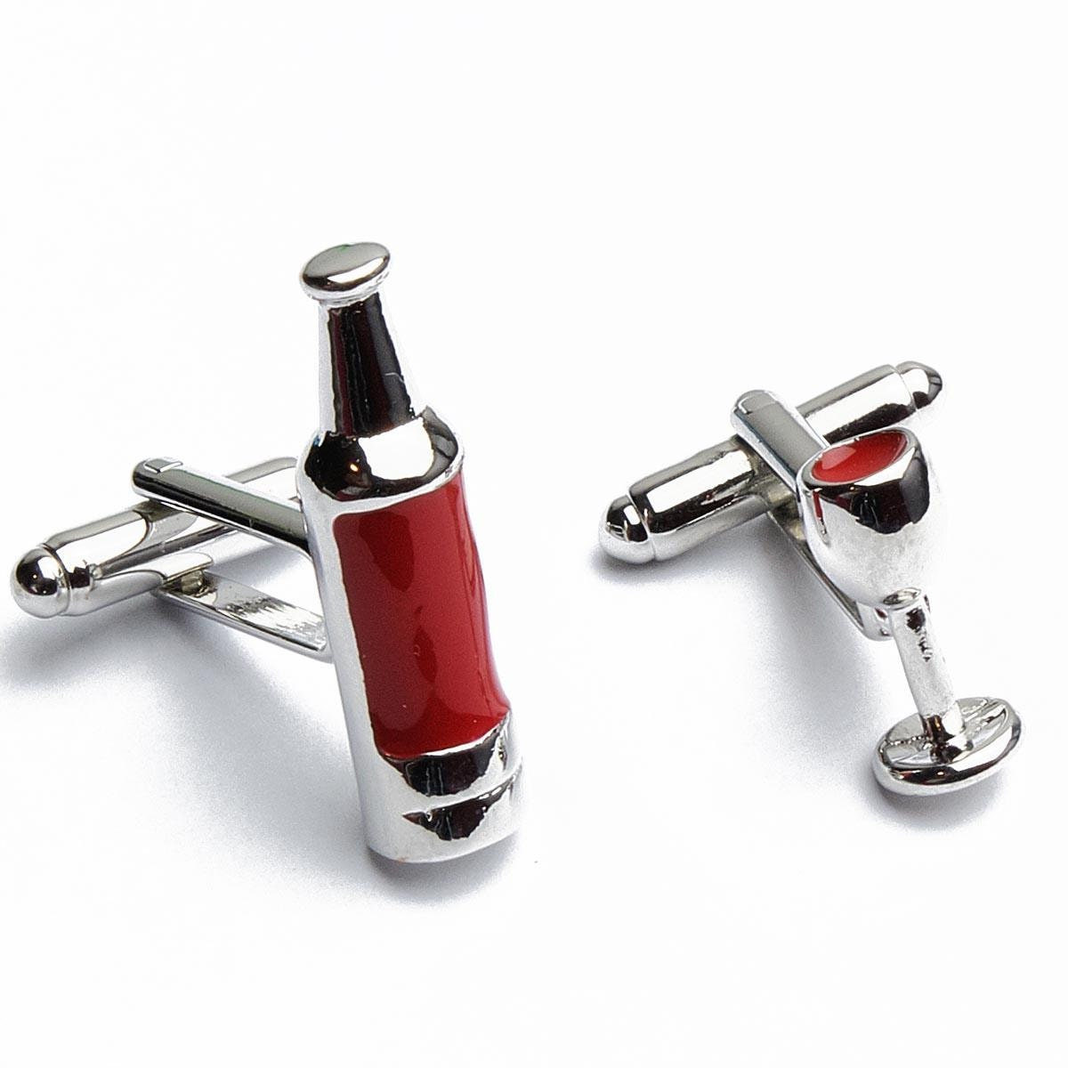 Cufflinks - Wine Bottle Glass Wine Wine Glass