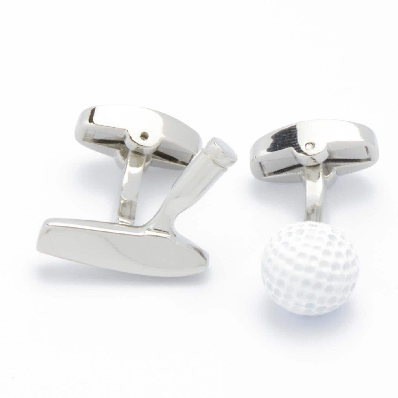 Cufflinks - Golf ball White and Golf Club