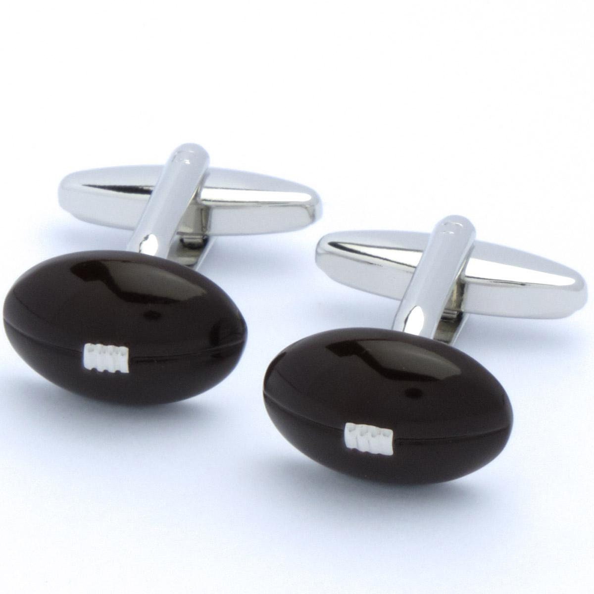 Cufflinks - Rugby ball Brown Oval