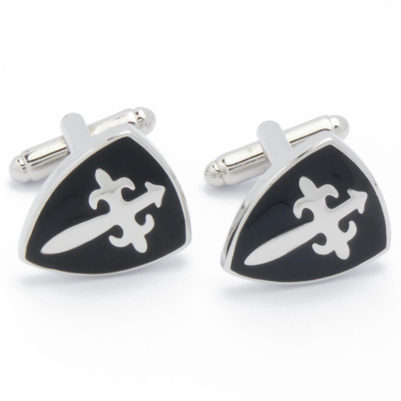 Cufflinks - Shield Black Triangle
