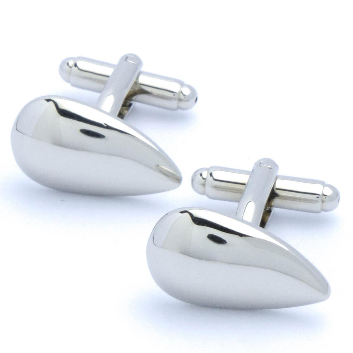 Cufflinks - Drop Large Classic Silver