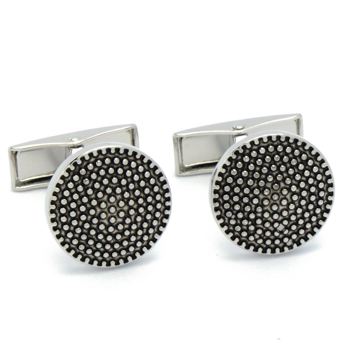 Cufflinks - Round with Small Balls Silver