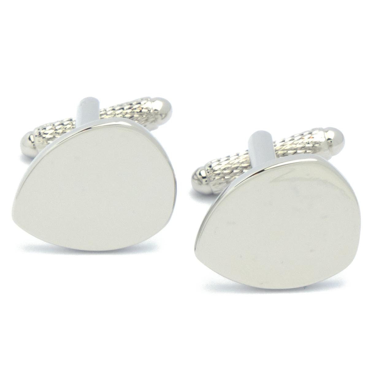Cufflinks - Drop Silver Solid Surface