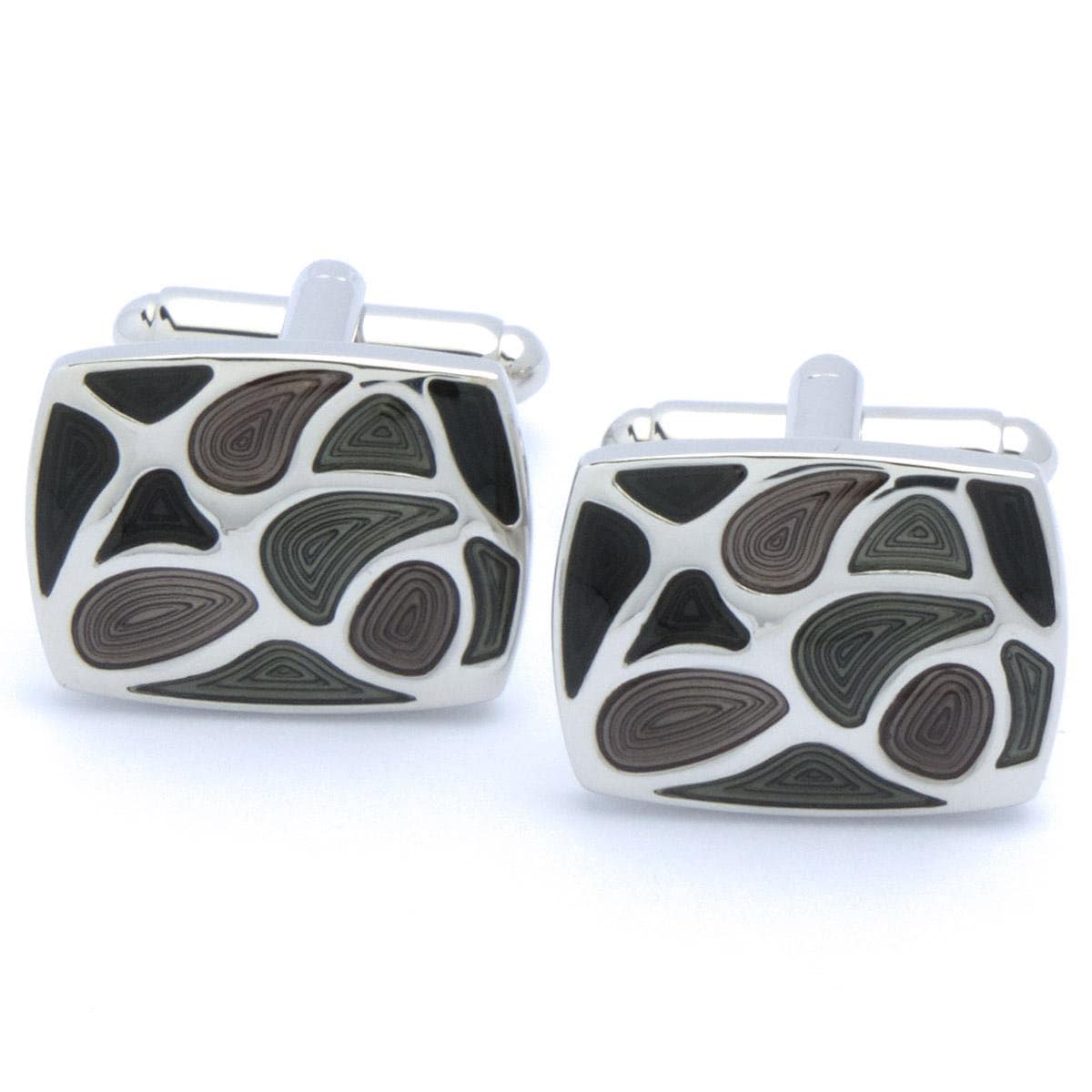 Cufflinks - Oval with Brown Surfaces