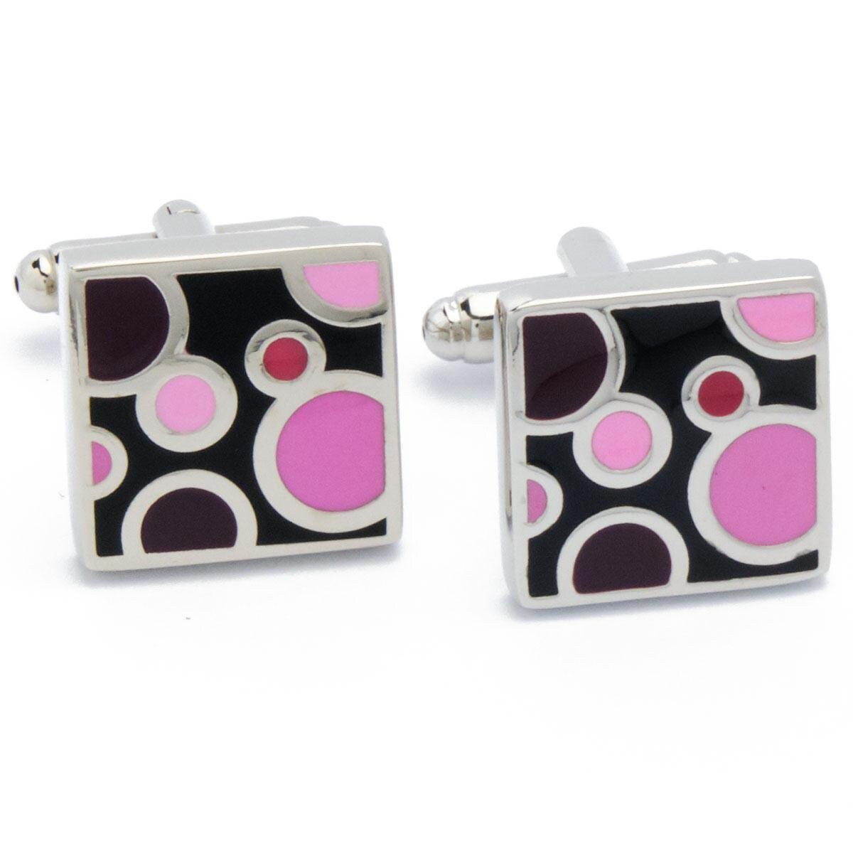 Cufflinks - Square with Purple and Pink Spheres
