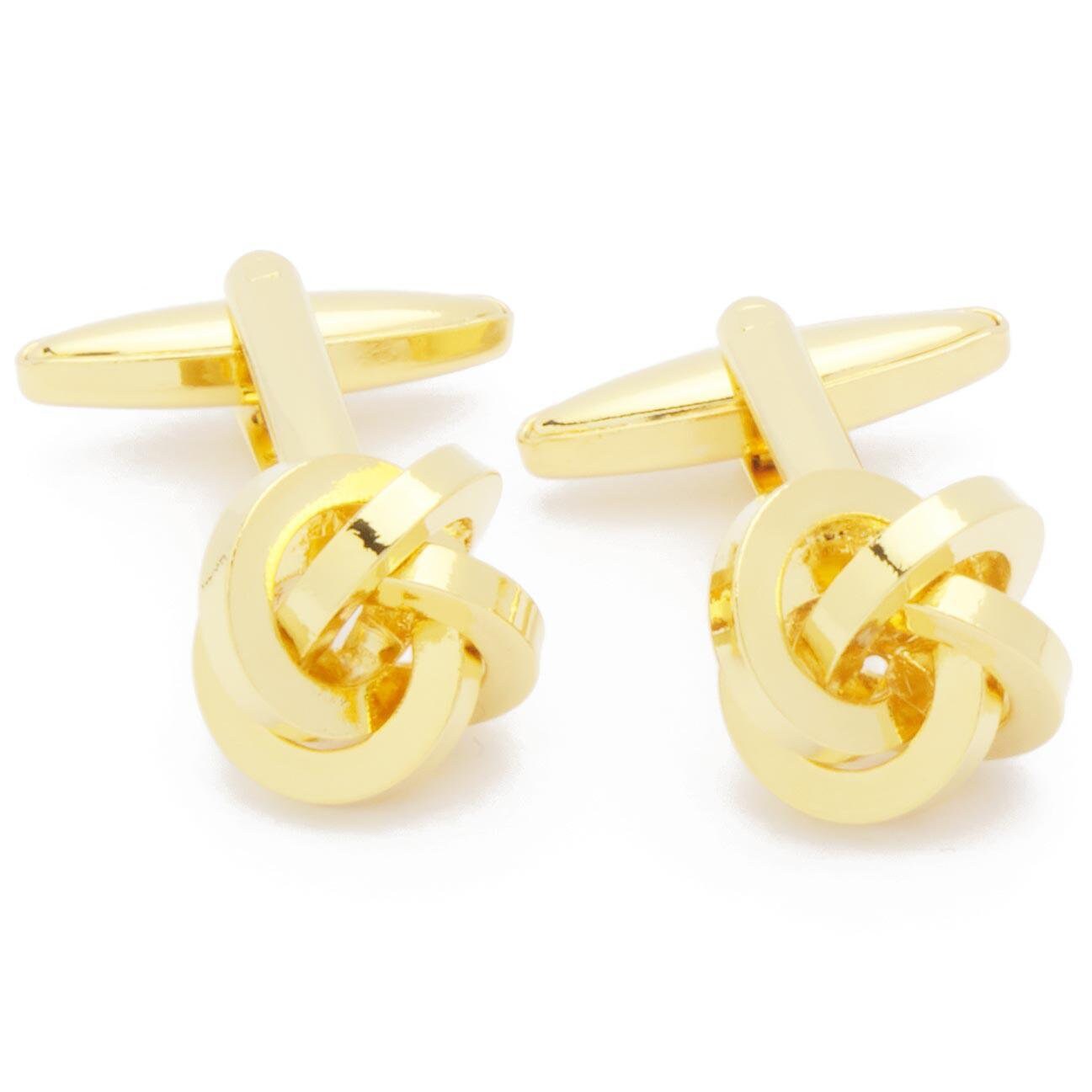 Cufflinks - Button Robust with Square Gold Rope