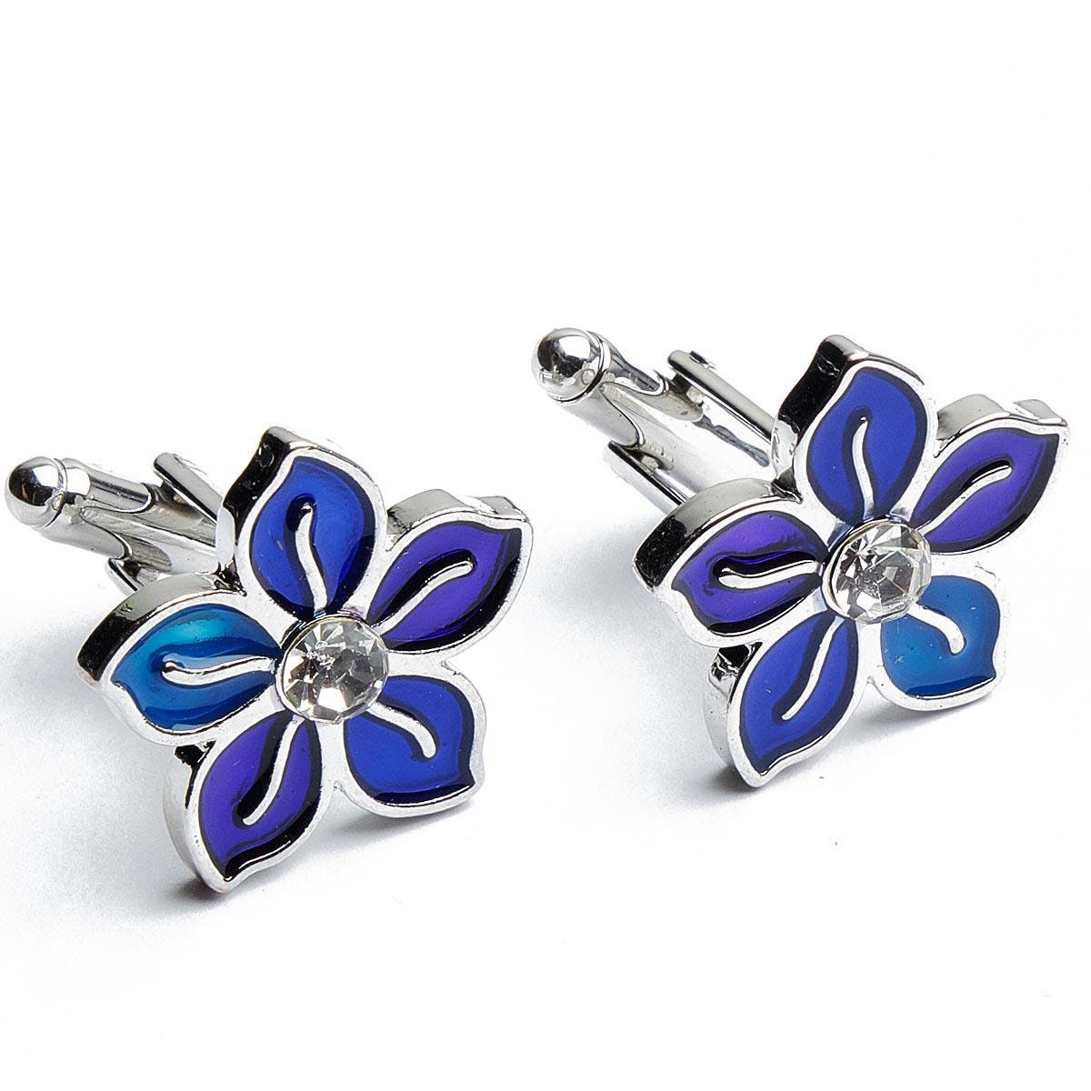 Cufflinks - Flower Purple and Blue