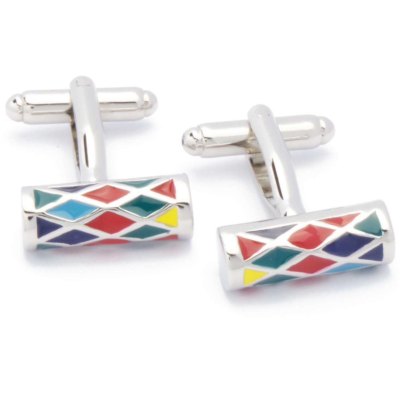 Cufflinks - Cylinder Diamonds Different Colors