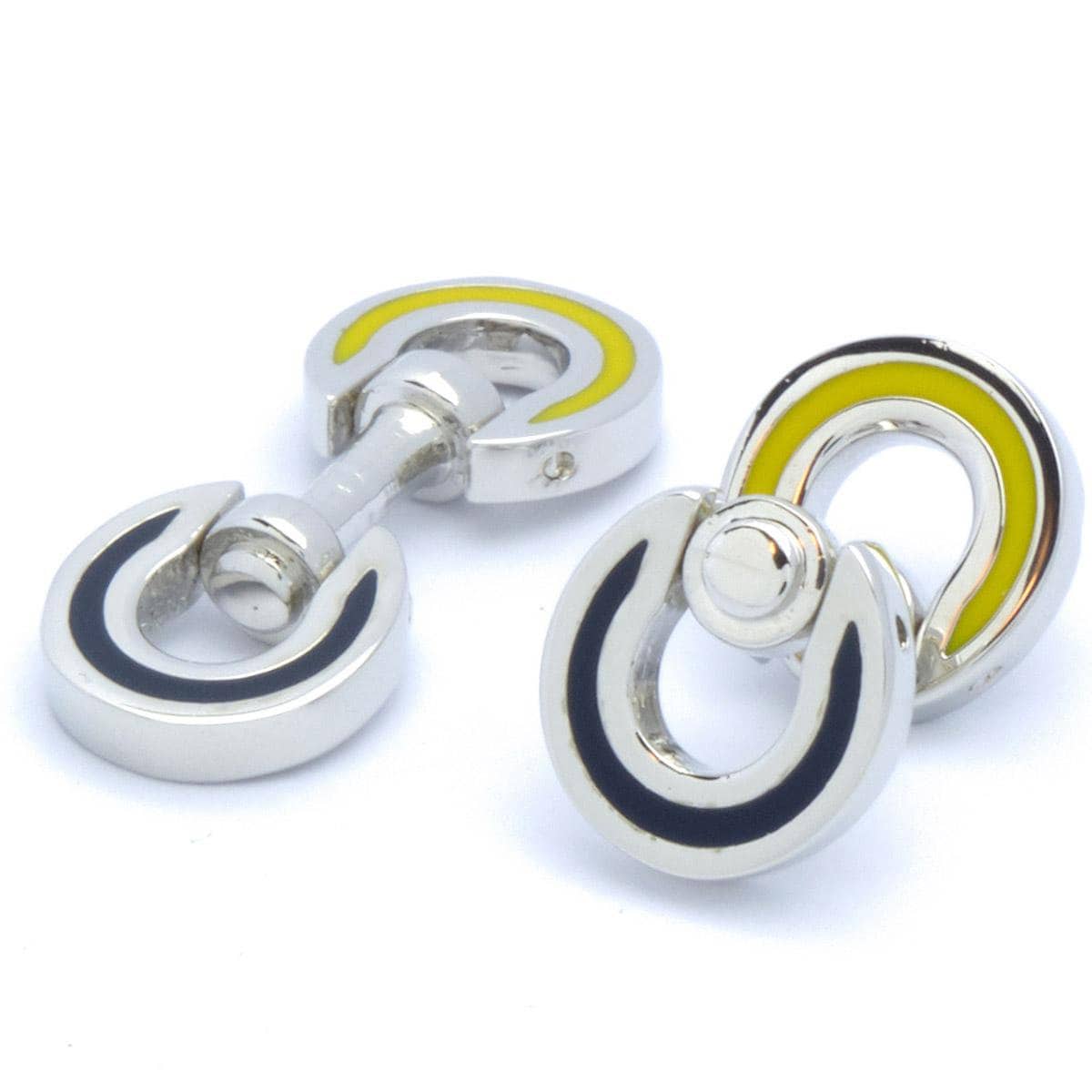 Cufflinks - Blue and Yellow with Hinge System