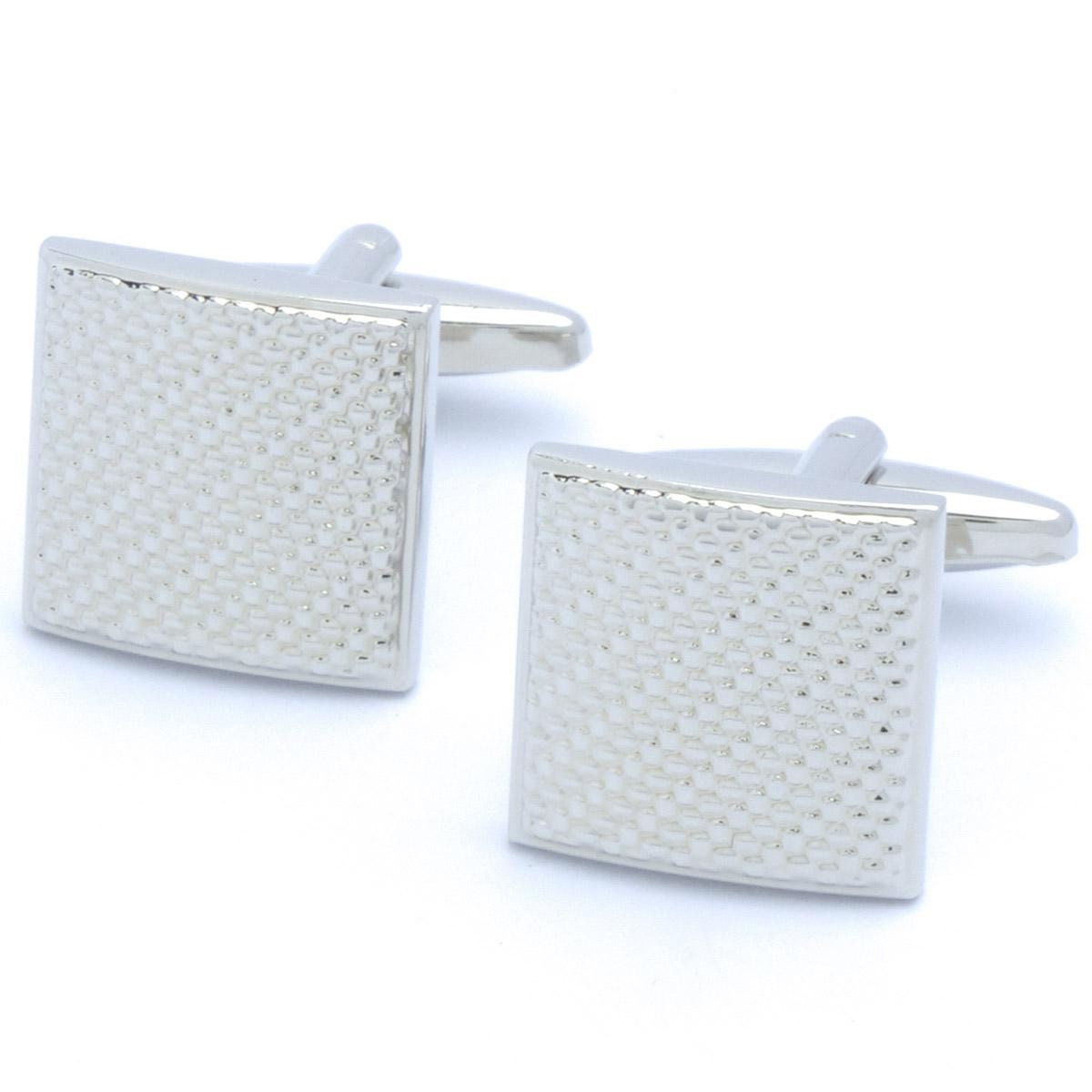 Cufflinks - Square with Small Bobs Silver
