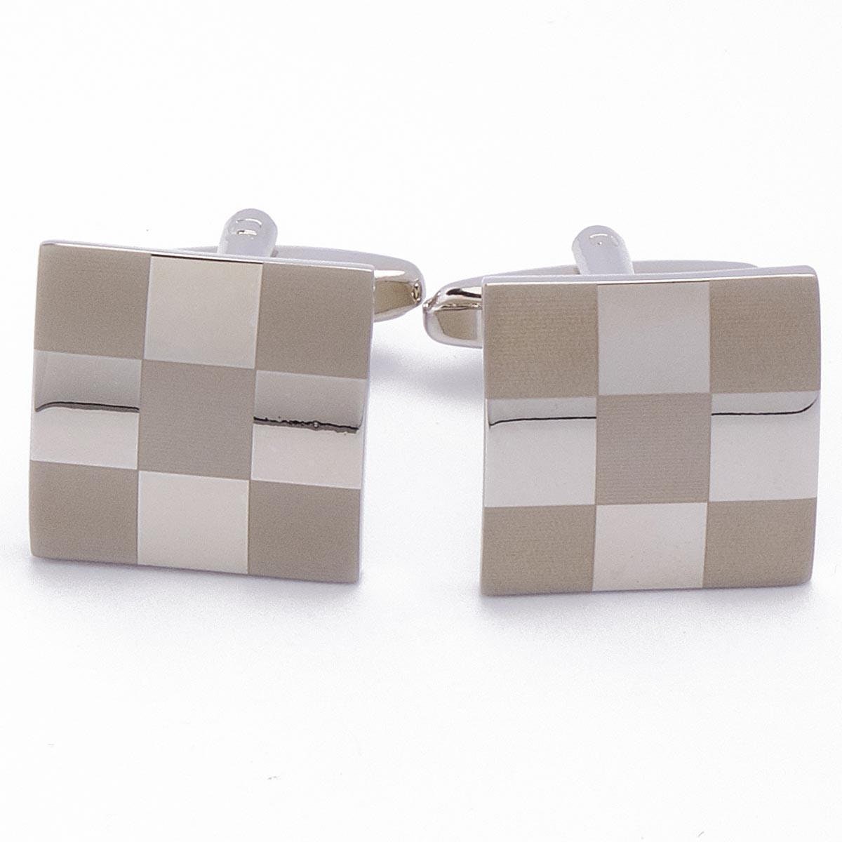 Cufflinks - Silver Square 9 Compartments