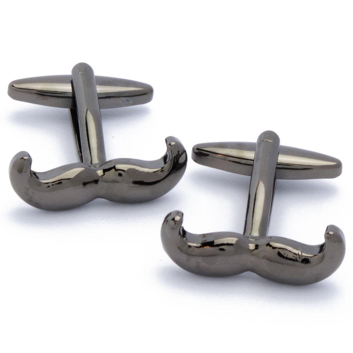 Cufflinks - Mustache Point Mustache Metal Black