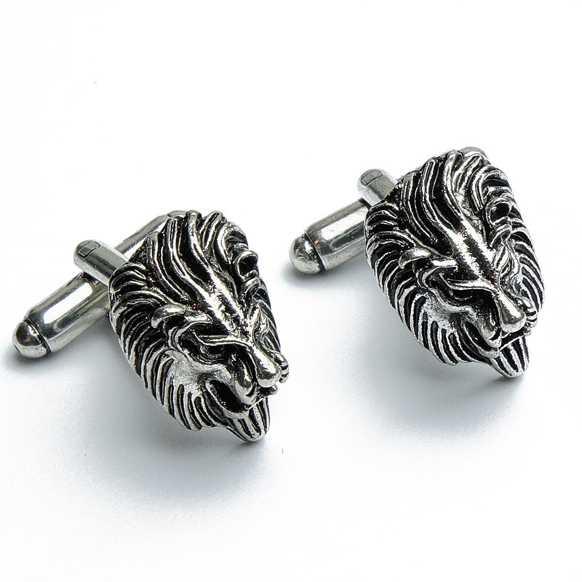 Cufflinks - Lion Lion's Head Black Metal