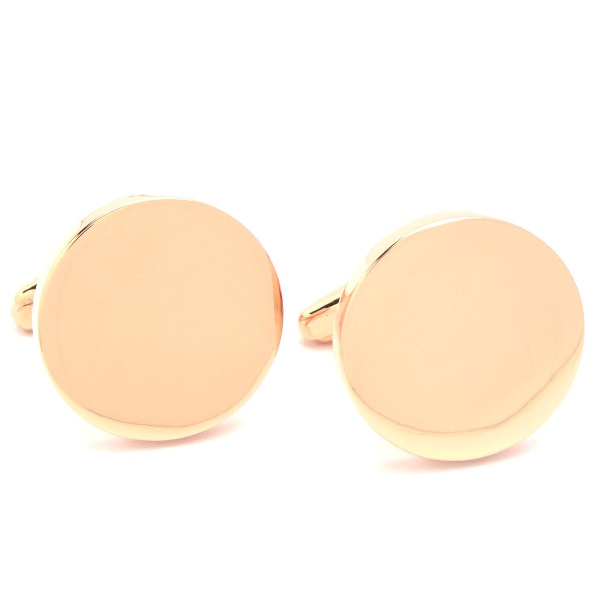 Cufflinks - Round Rose Gold Solid 20mm