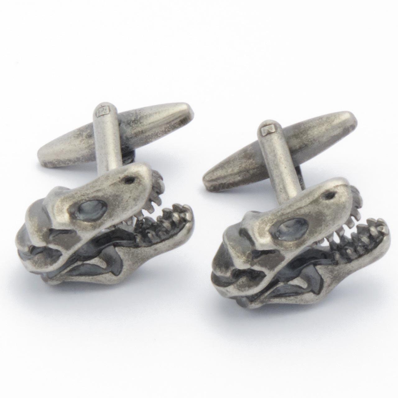 Cufflinks - Dinosaur Skull Dark Silver