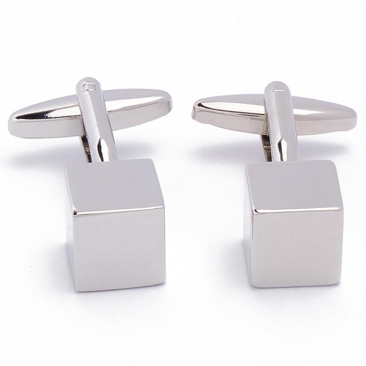Cufflinks - Cube Square Silver