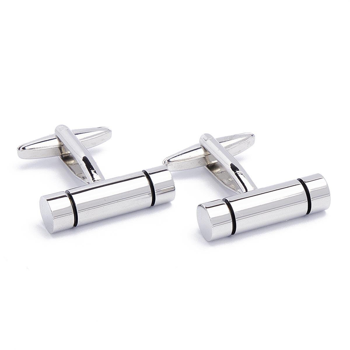 Cufflinks - Cylinder Smooth with Two Grooves