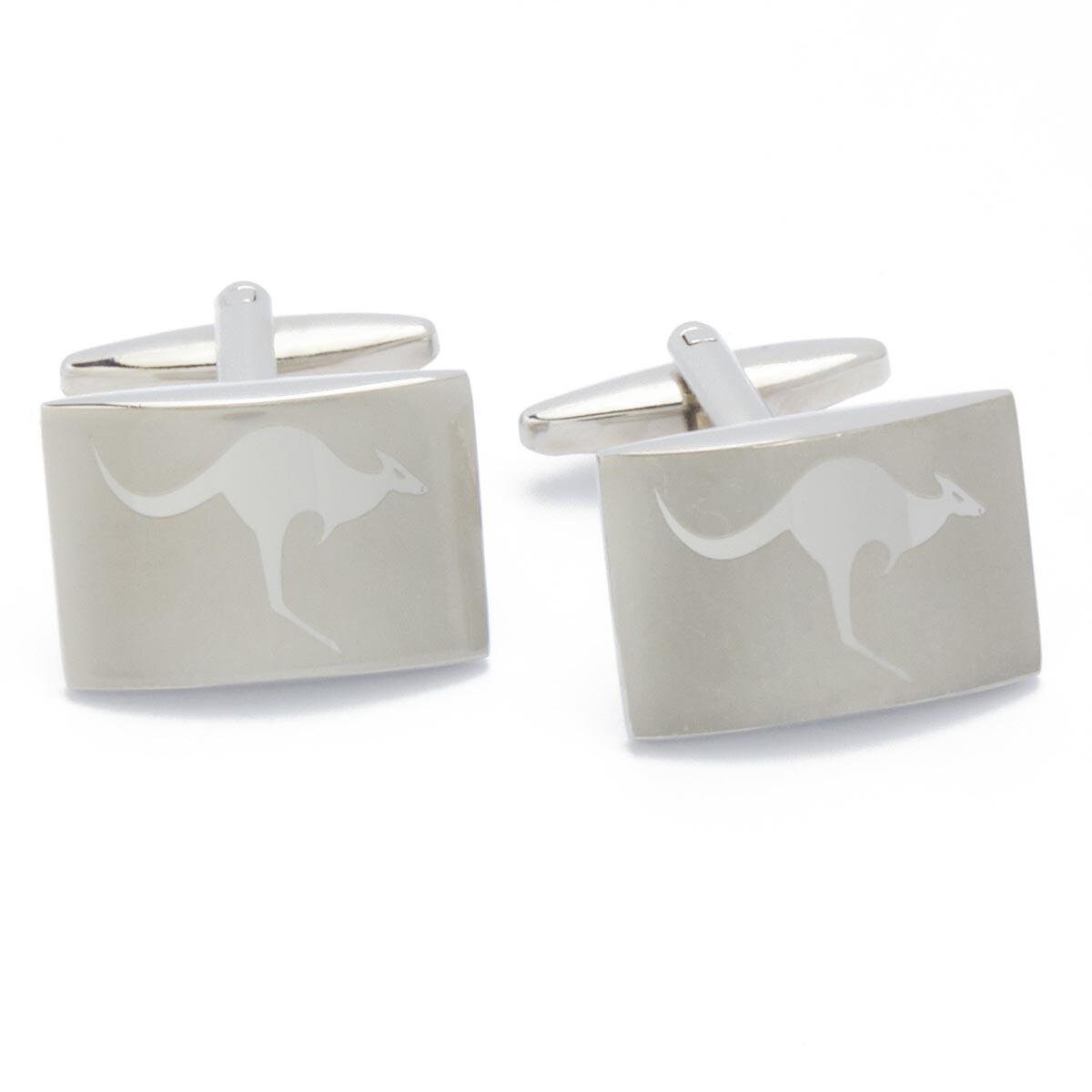 Cufflinks - Kangaroo Image Rectangular