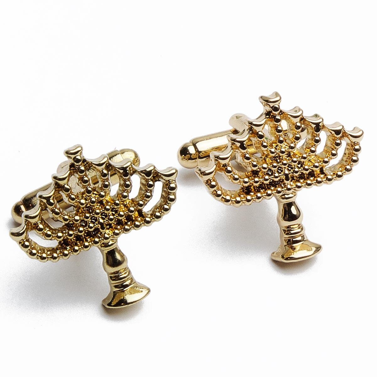 Cufflinks - Candlestick Gold Hanukkah