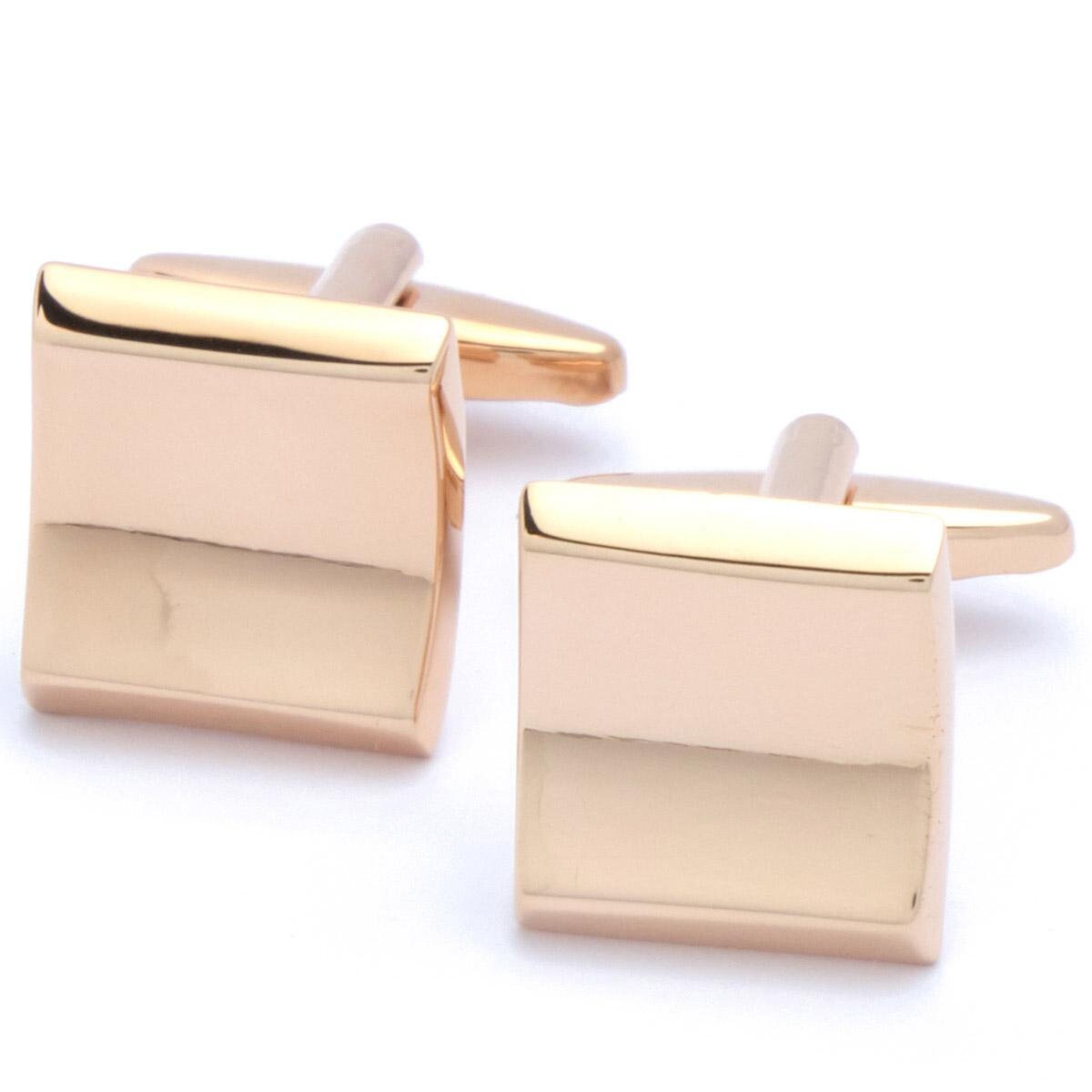 Cufflinks - Rose Gold Square Curved