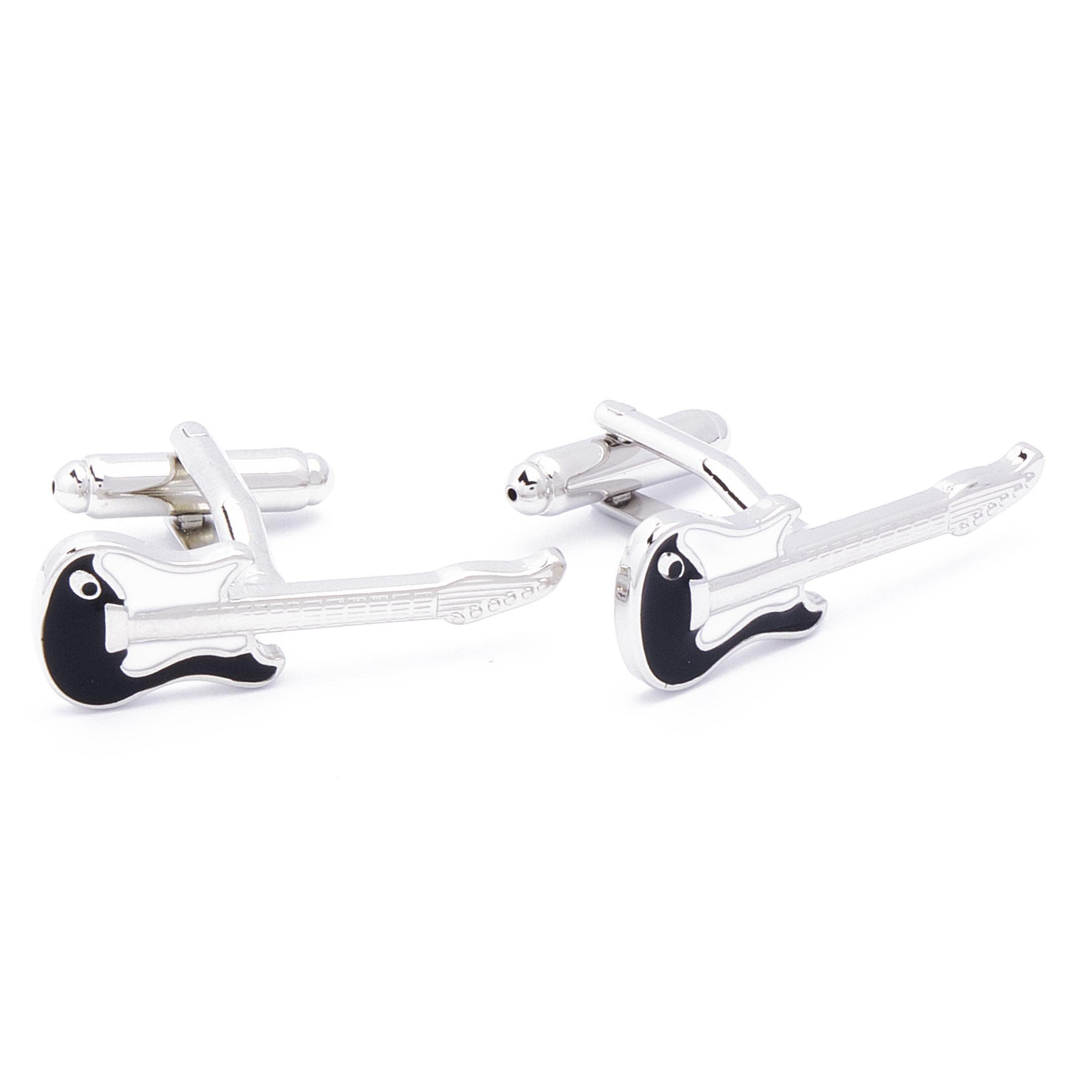 Cufflinks - Guitar Electric Black and White