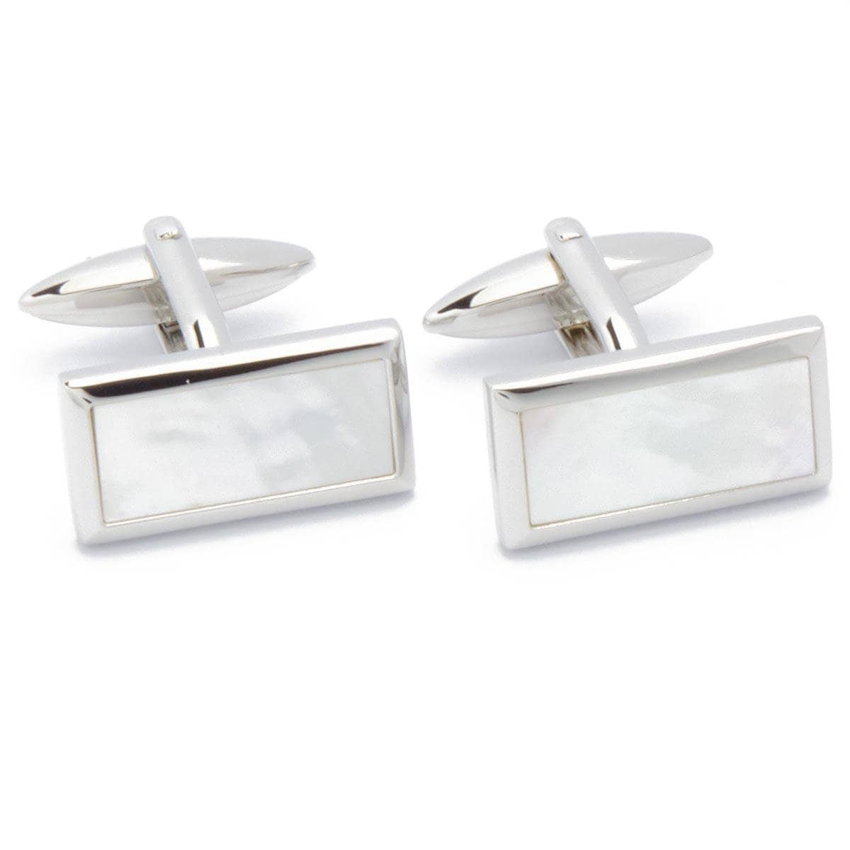 Cufflinks - Rectangle White Mother of Pearl