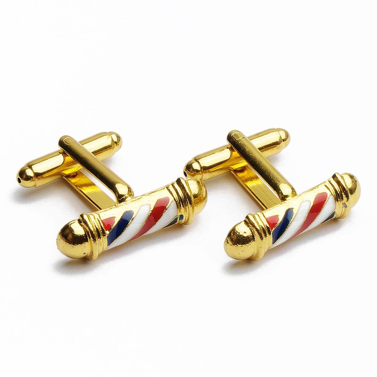 Cufflinks - Hairdresser Shop Shop Window Gold
