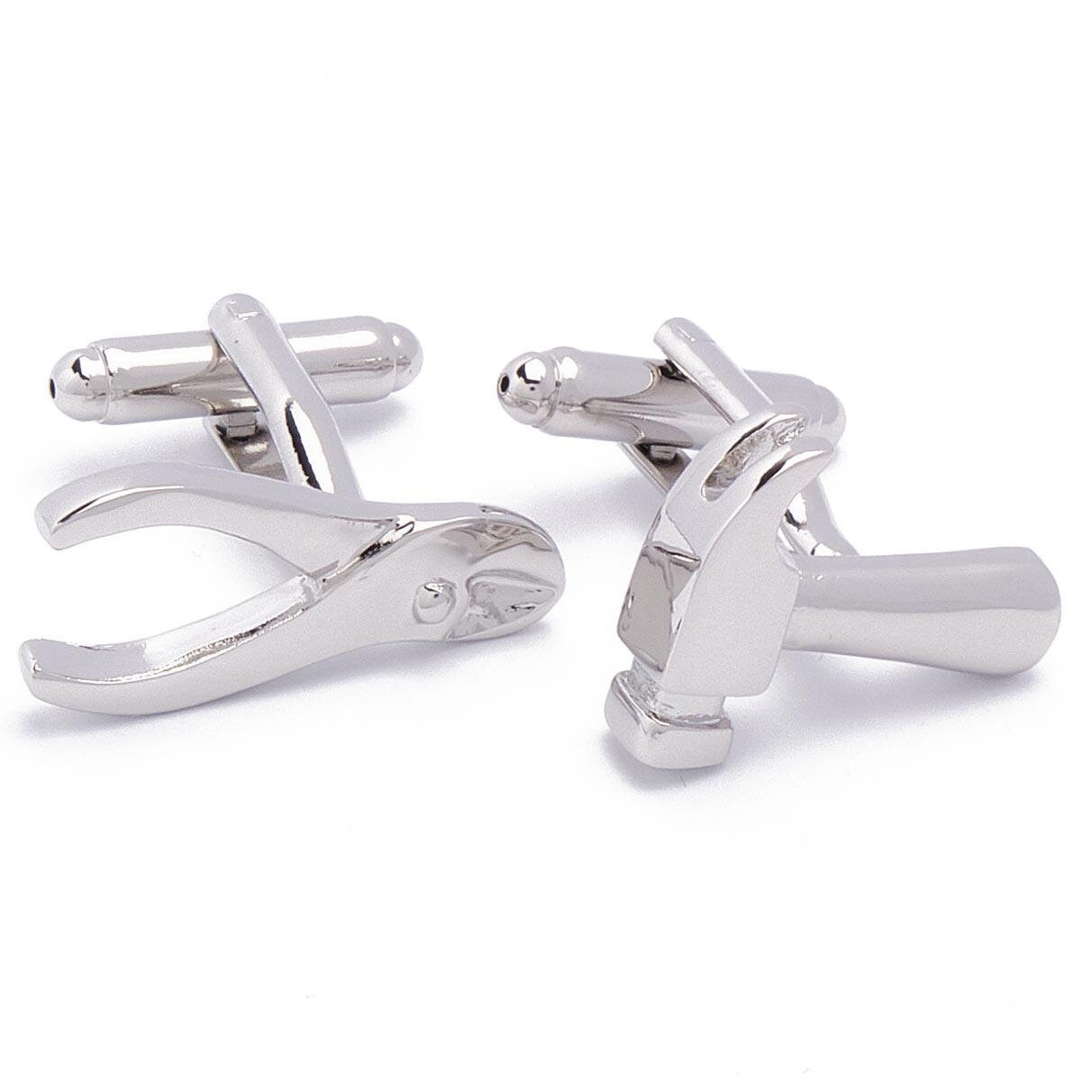 Cufflinks - Hammer and Pliers Silver Tools