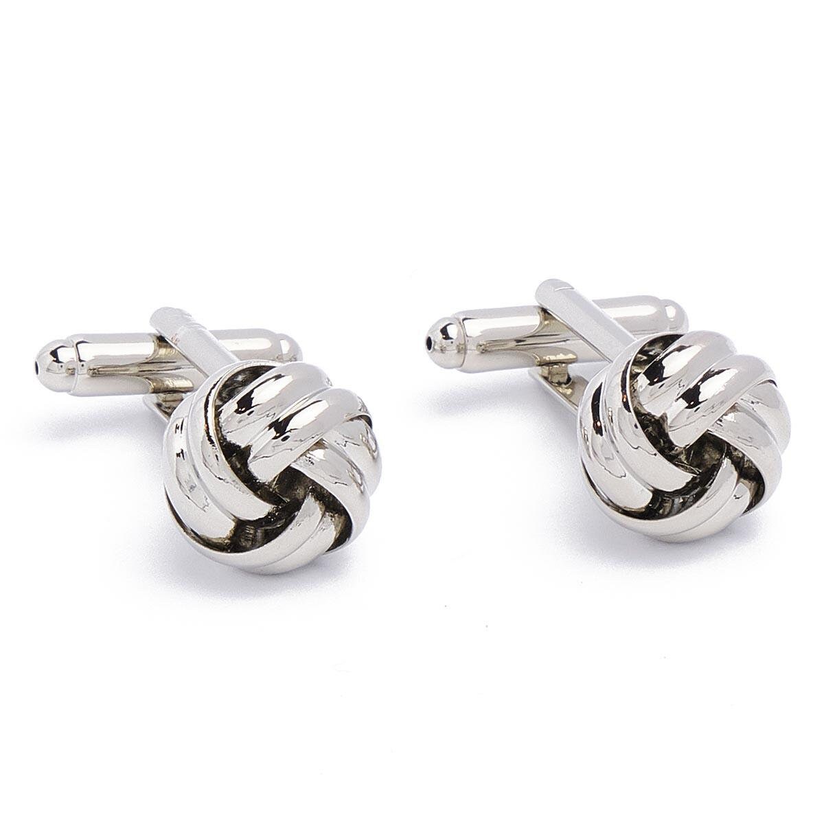 Cufflinks - Button Metal Silver