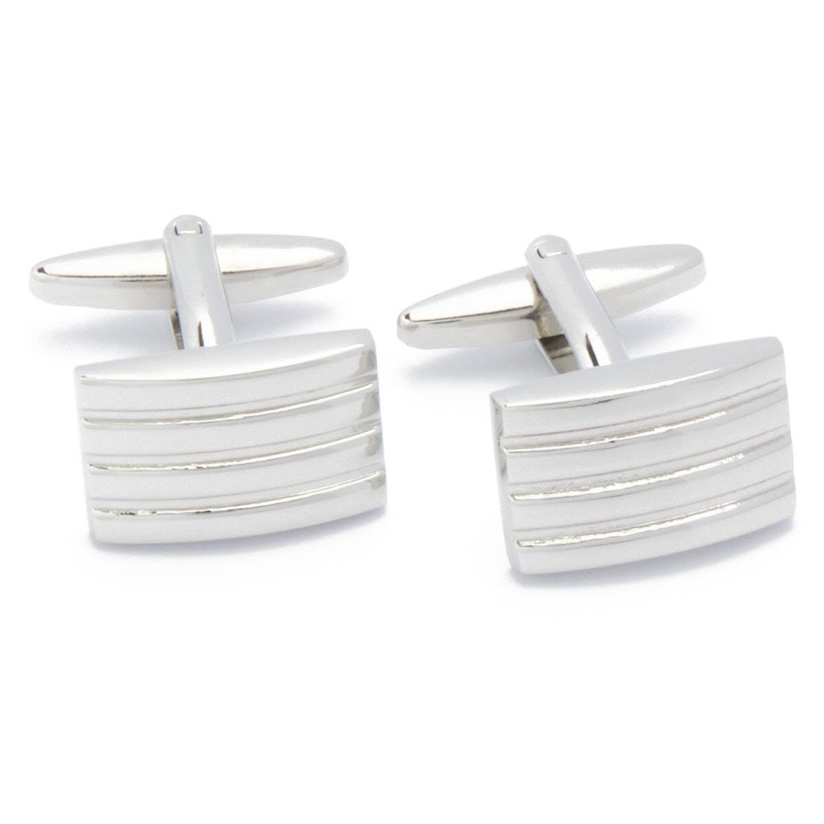 Cufflinks - Beams Silver Rectangular