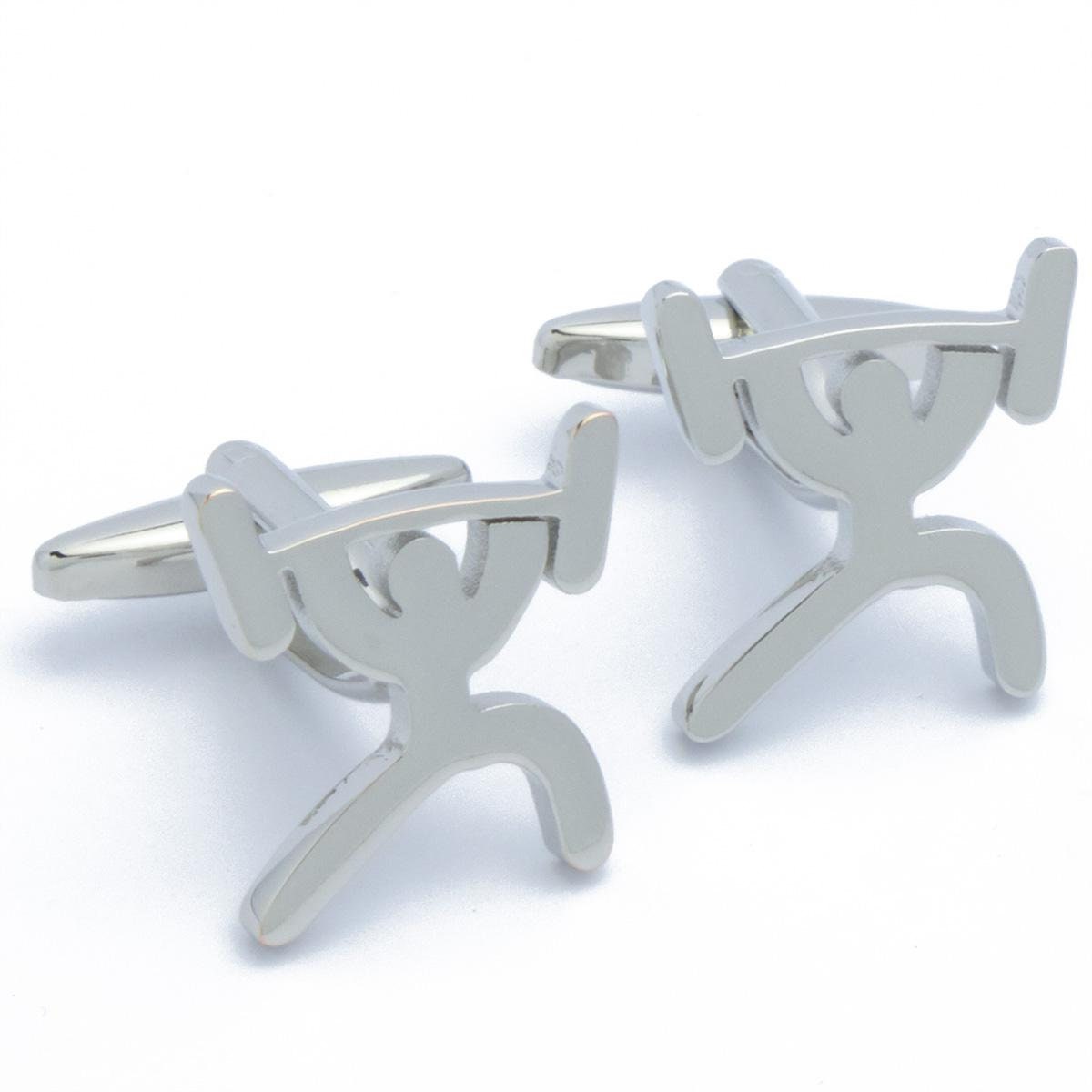 Cufflinks - Weightlifter Silver