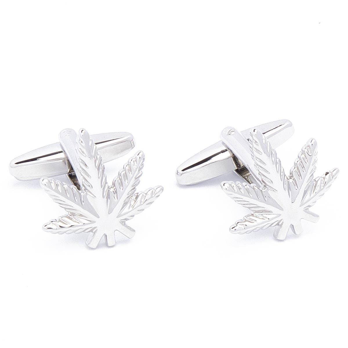 Cufflinks - Weed Weed Leaf Marijuana Silver