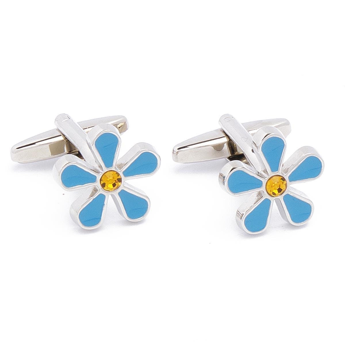 Cufflinks - Flower Blue Forget-me-not Myosotis
