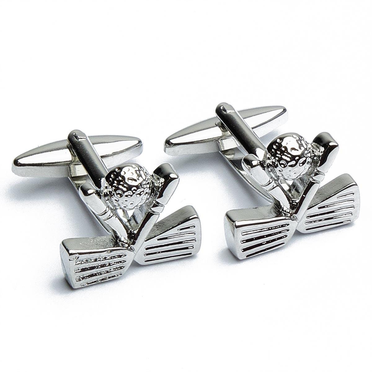 Cufflinks - Golf Clubs Crossed with Ball