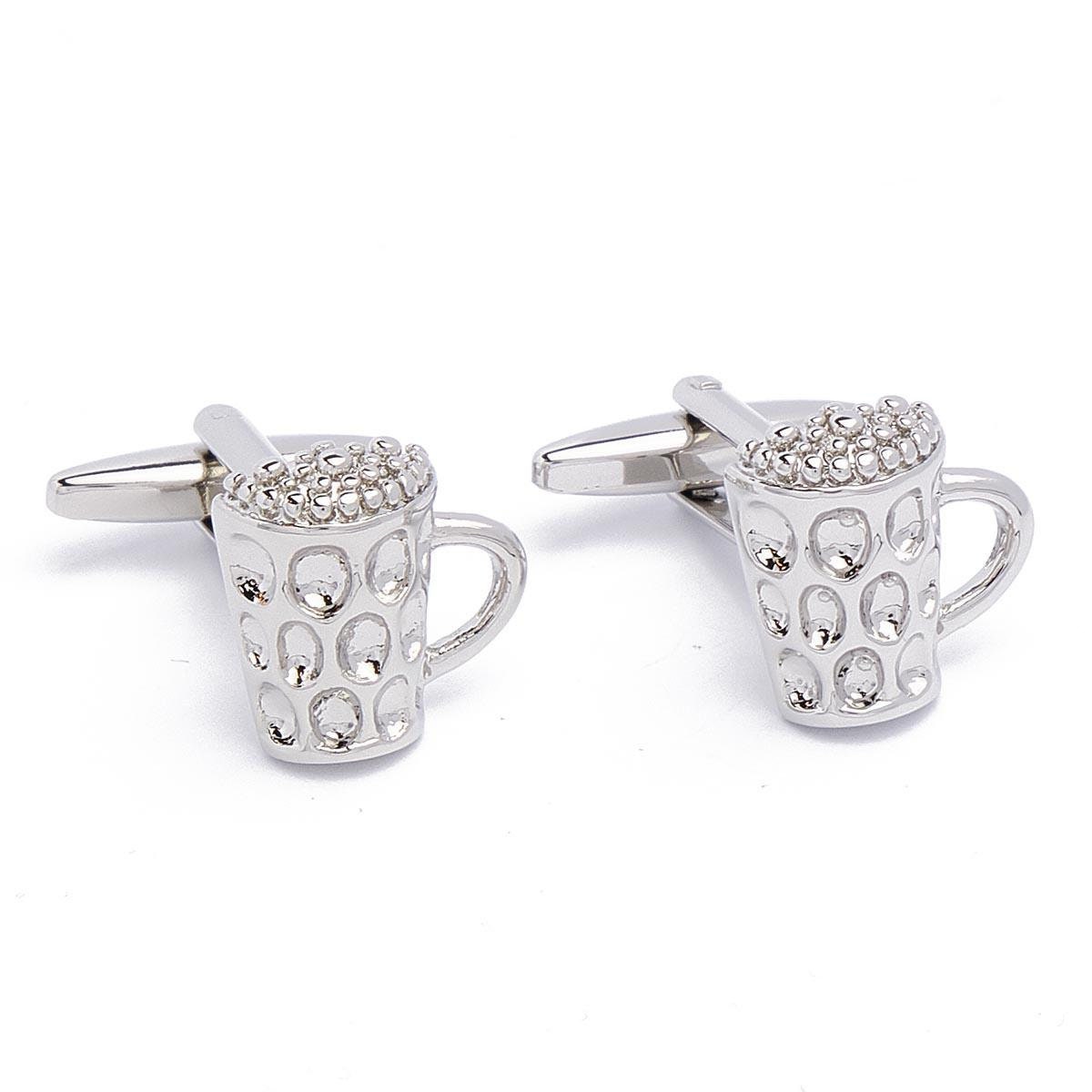 Cufflinks - Beer glass Beer mug Beer Silver