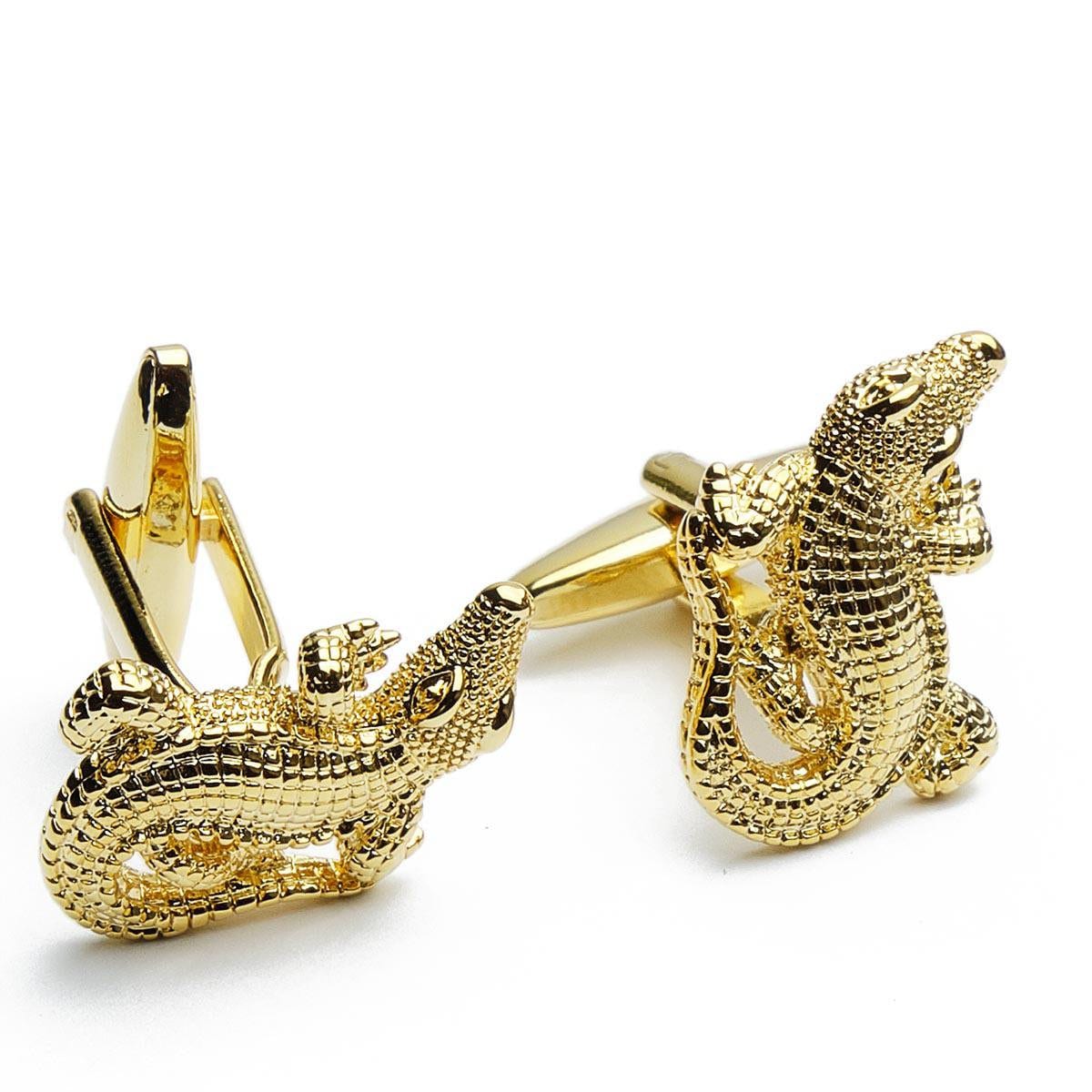 Cufflinks - Crocodile Gold
