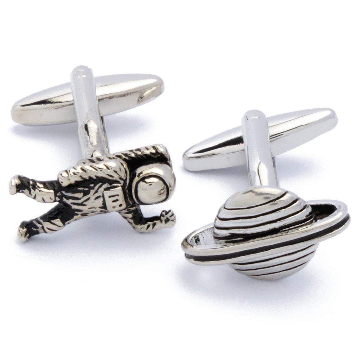 Cufflinks - Astronaut and Planet Silver