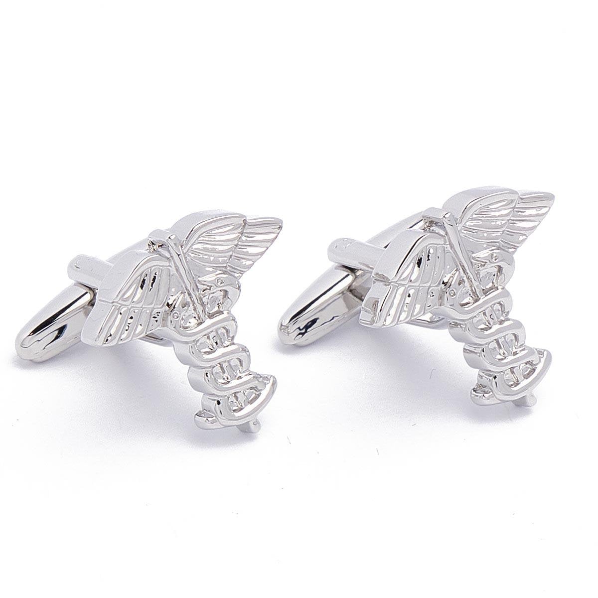Cufflinks - Medical Snake Doctor Esculaap Silver