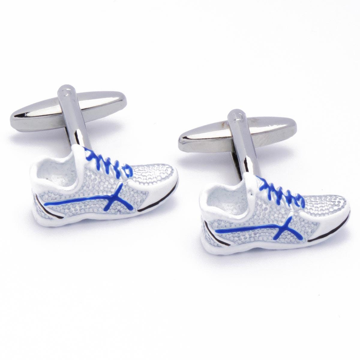Cufflinks - Shoes Sports Shoes White with Blue