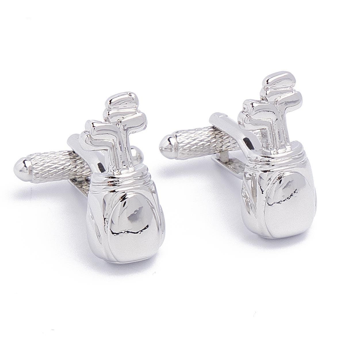 Cufflinks - Golf clubs Golf bag Golfing Silver