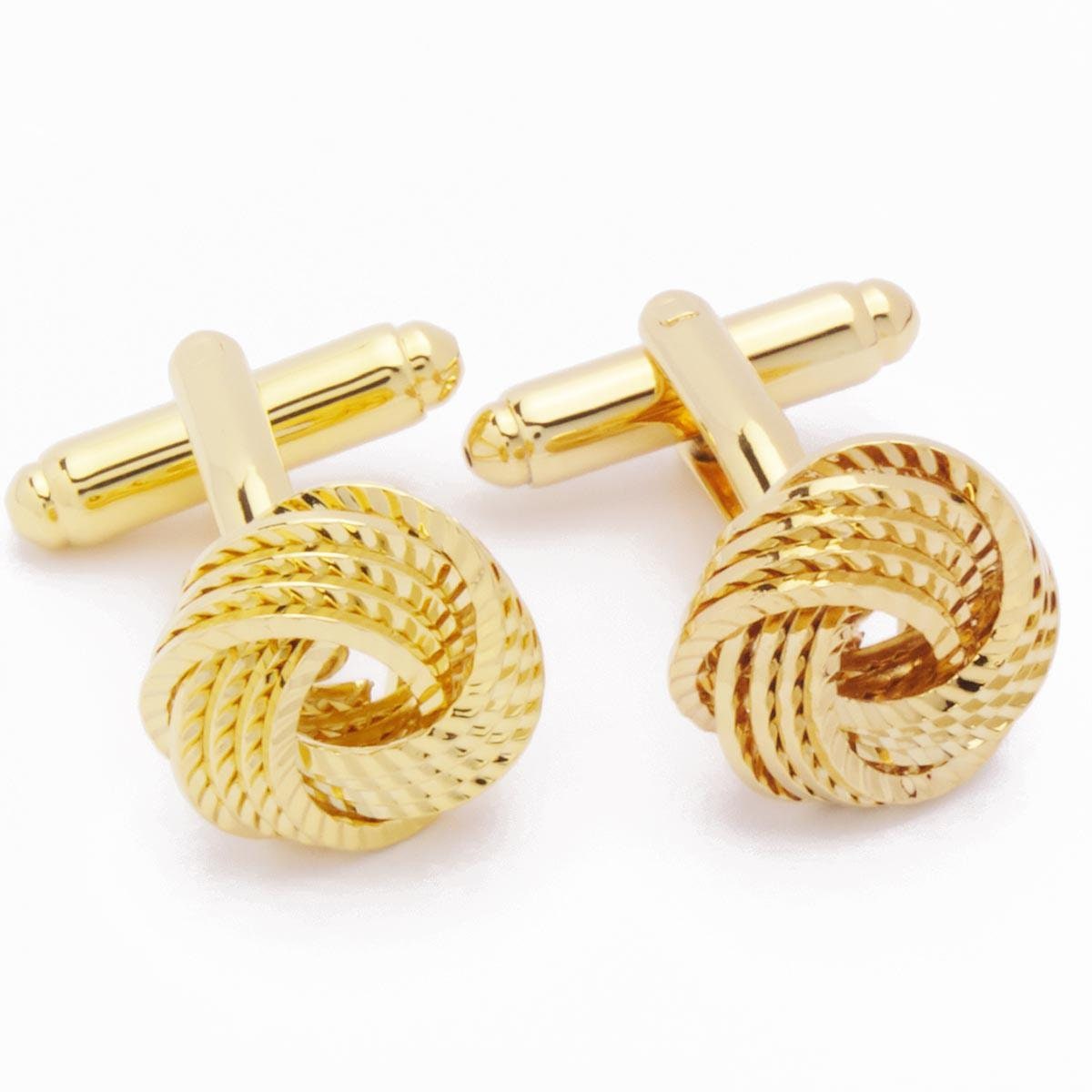 Cufflinks - Gold Knot with Multiple Threads