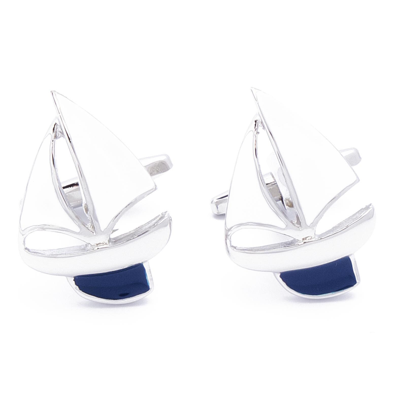 Cufflinks - Sailboat Sailing White Sail Boat