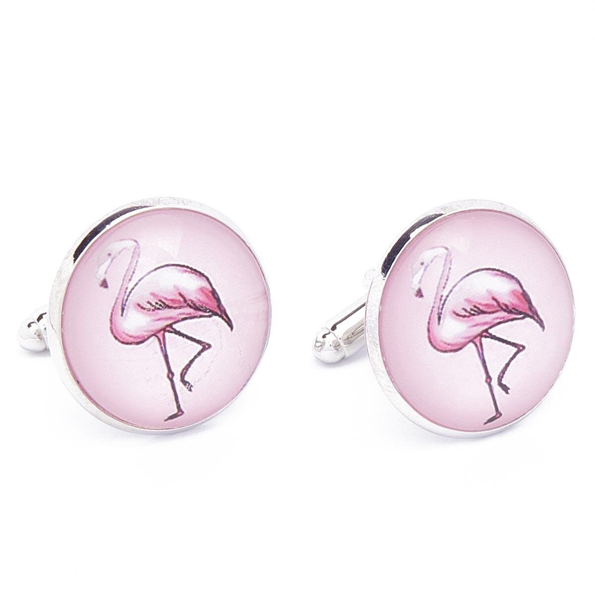 Cufflinks - Flamingo Pink Round