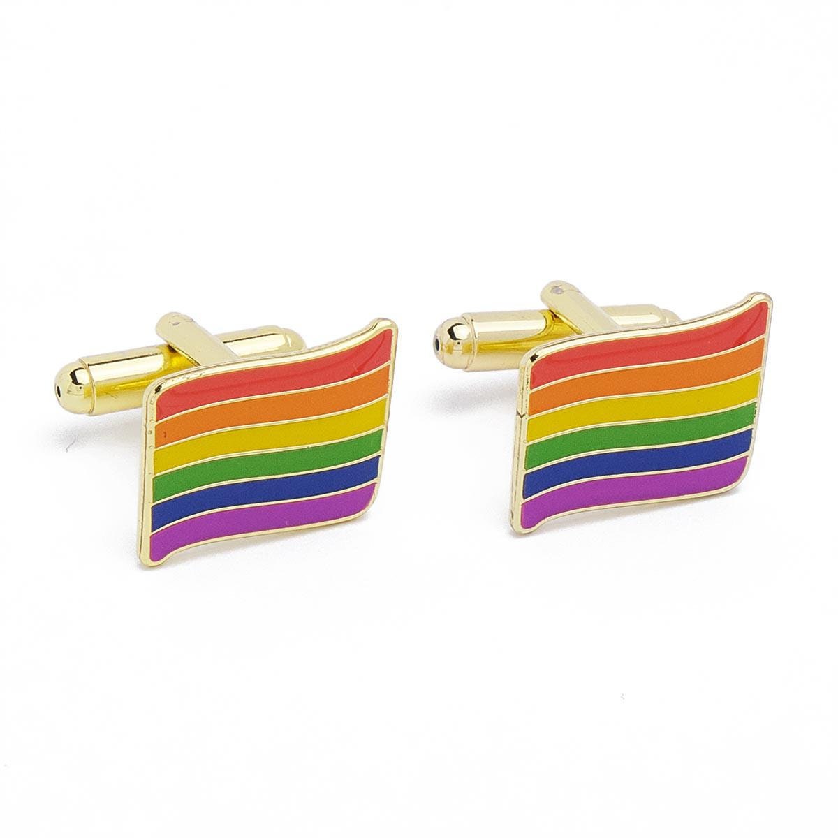 Cufflinks - Rainbow Flag Square Gaypride